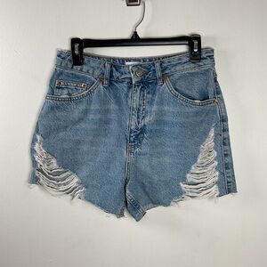 Topshop Women’s A-Line Ripped Jean Shorts Size US6 NWT‎